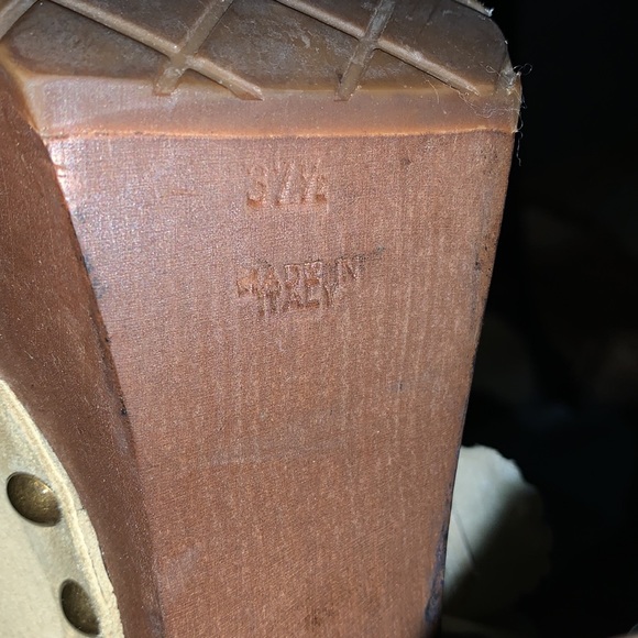 CHANEL Studded Floral High Heel Clog Sandals - Picture 13 of 14